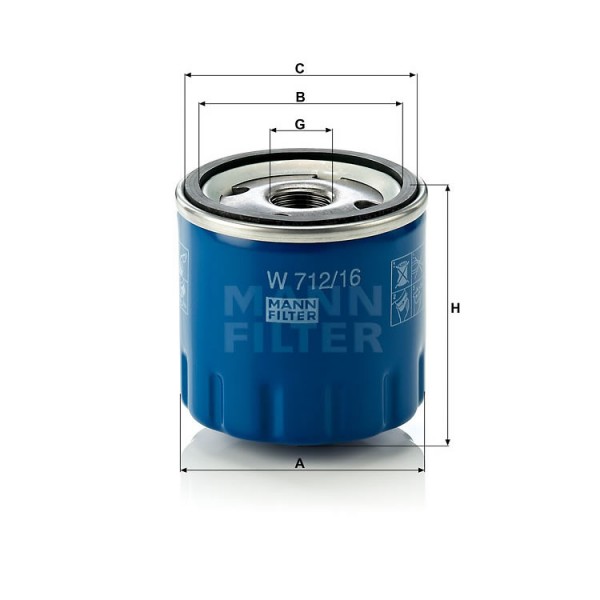 Φίλτρο Λαδιού MANN W 712/16